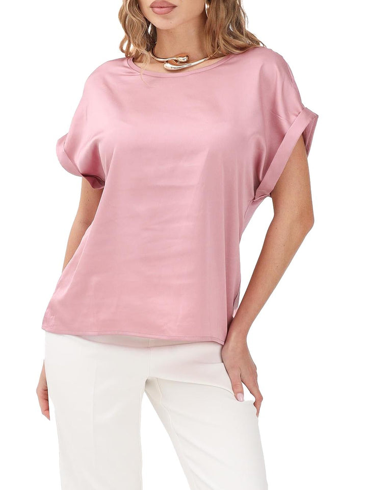 lieke s/s satin mix Only T-shirt Donna 15303413 Rosa