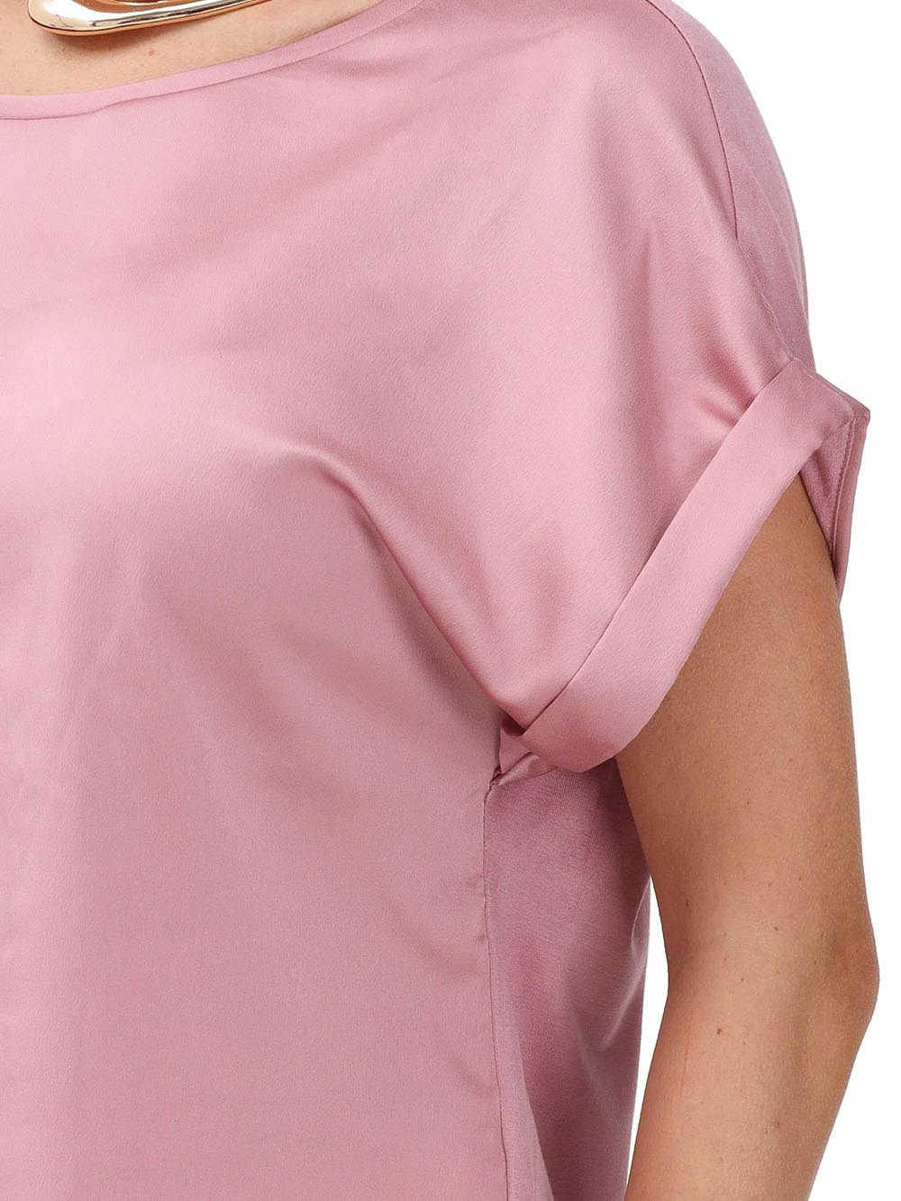 lieke s/s satin mix Only T-shirt Donna 15303413 Rosa