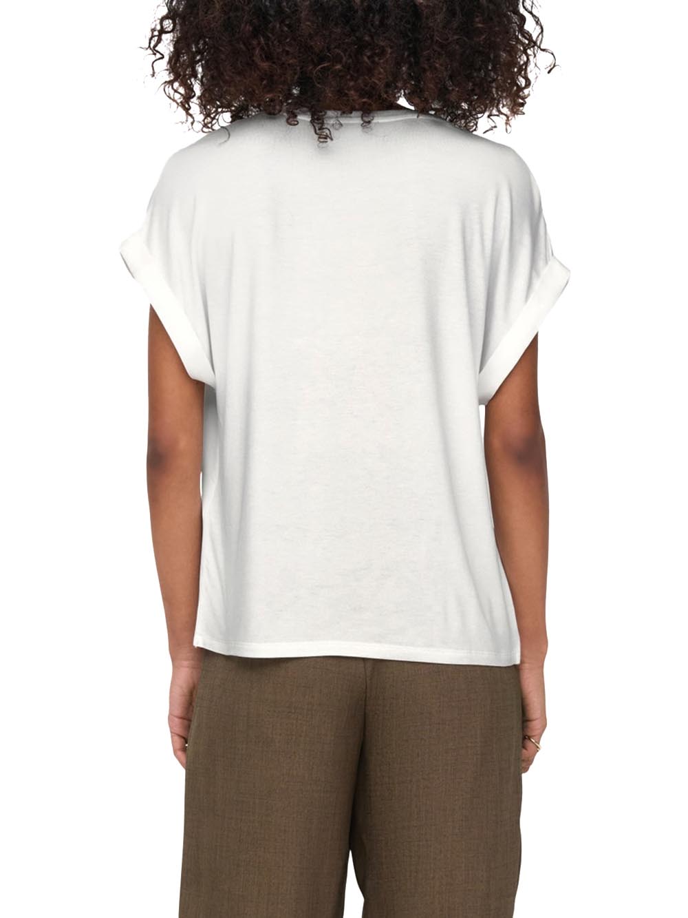 lieke s/s satin mix Only T-shirt Donna 15303413 Bianco