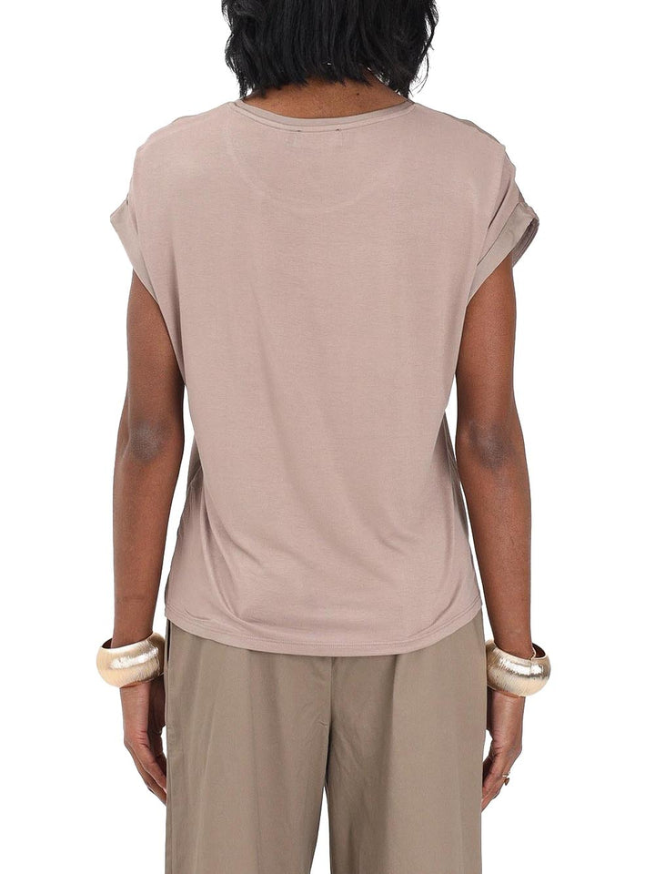lieke s/s satin mix Only T-shirt Donna 15303413 Tortora