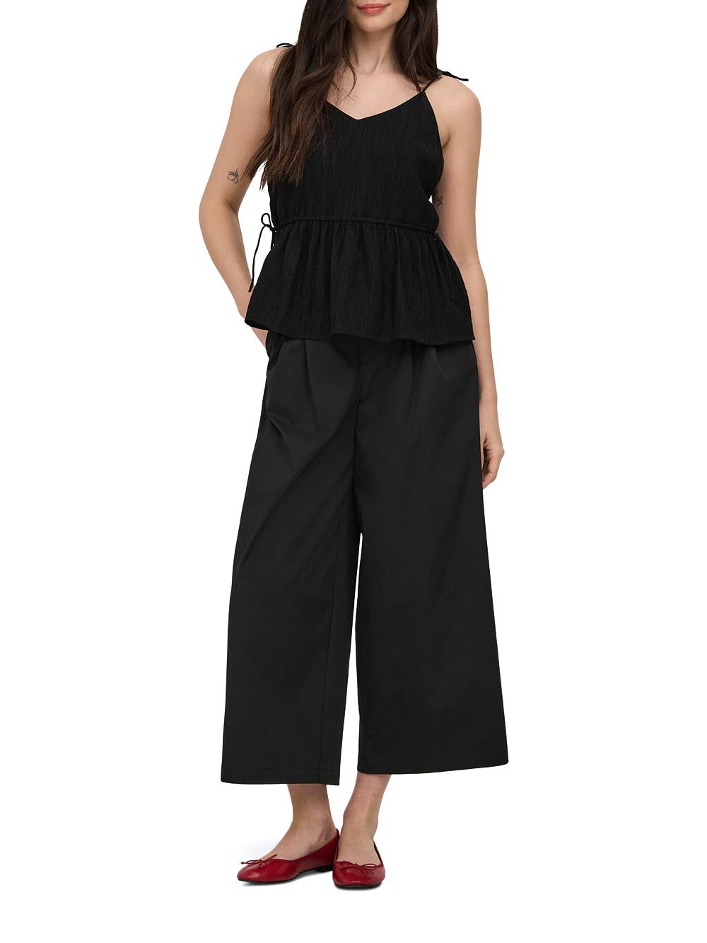 tanny mw pleat culotte Only Pantalone Donna 15364078 Nero
