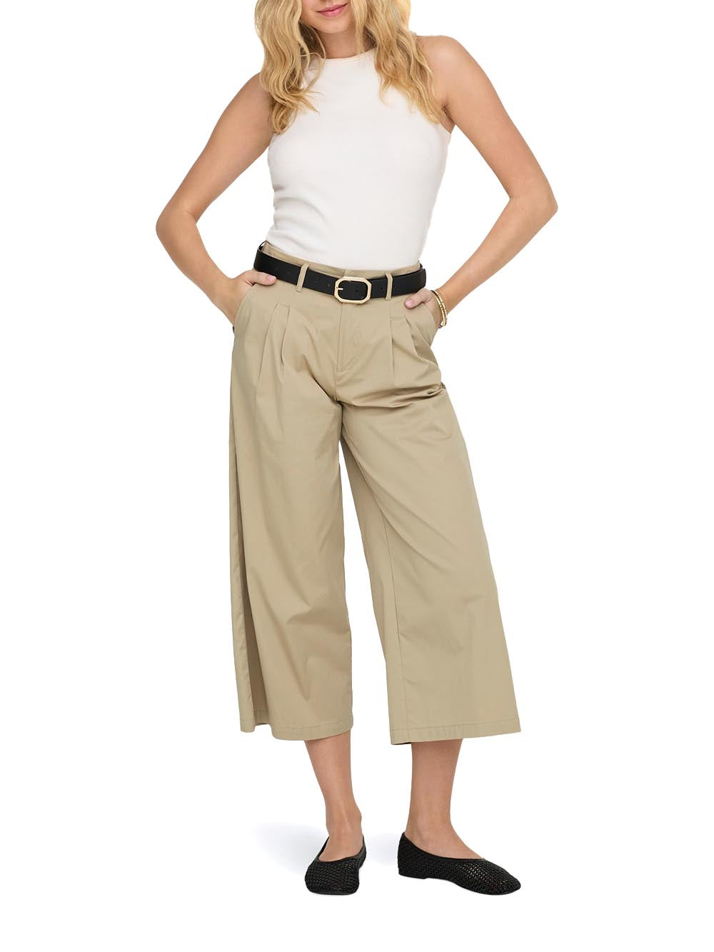 tanny mw pleat culotte Only Pantalone Donna 15364078 Safari