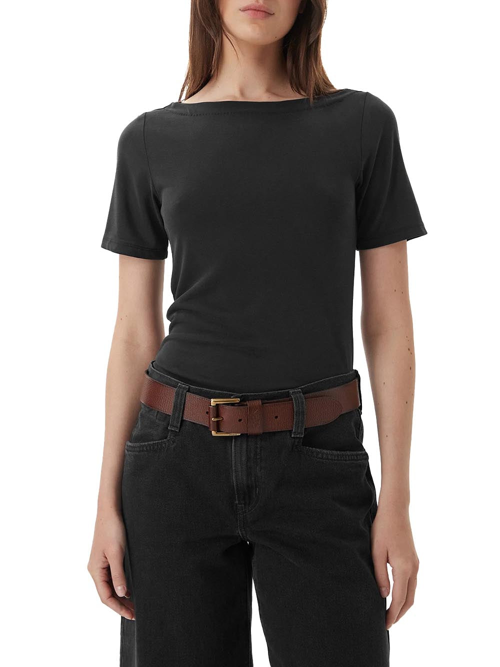 boatneck top Only T-shirt Donna 15367559 Nero