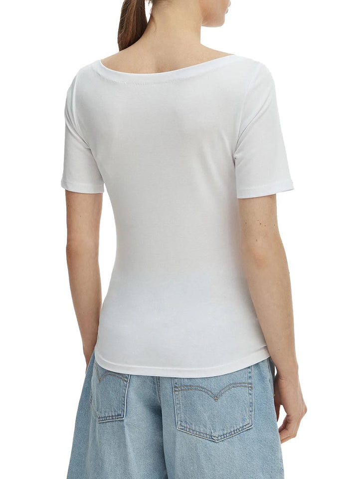 boatneck top Only T-shirt Donna 15367559 Bianco