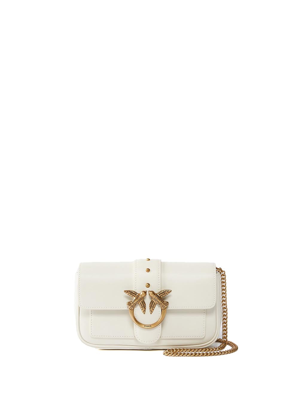 LOVE ONE POCKET C VITELLO SETA Pinko Borsa a Tracolla Donna 100061 A0f1 Panna