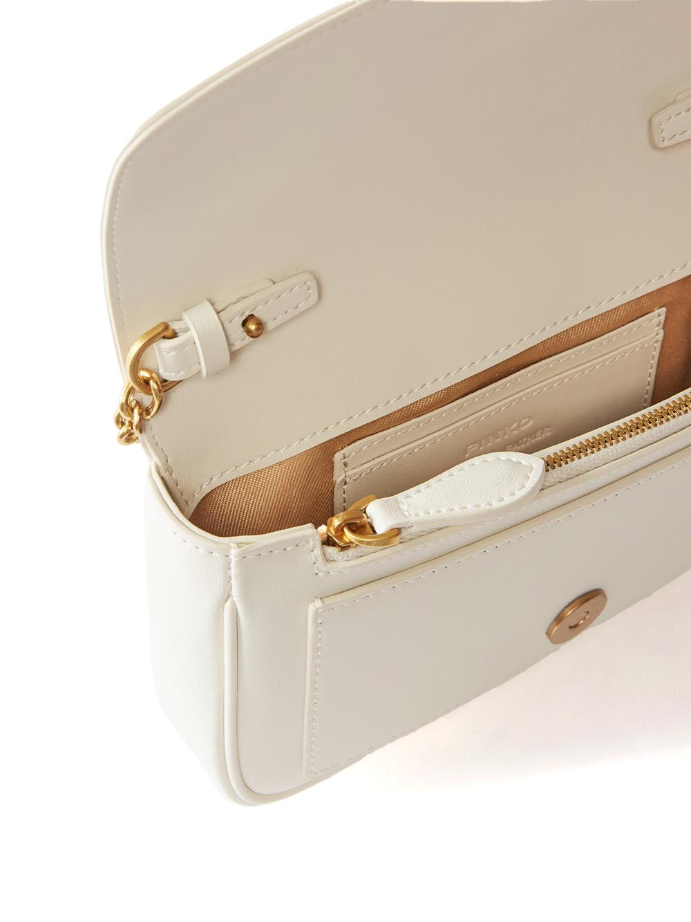 LOVE ONE POCKET C VITELLO SETA Pinko Borsa a Tracolla Donna 100061 A0f1 Panna