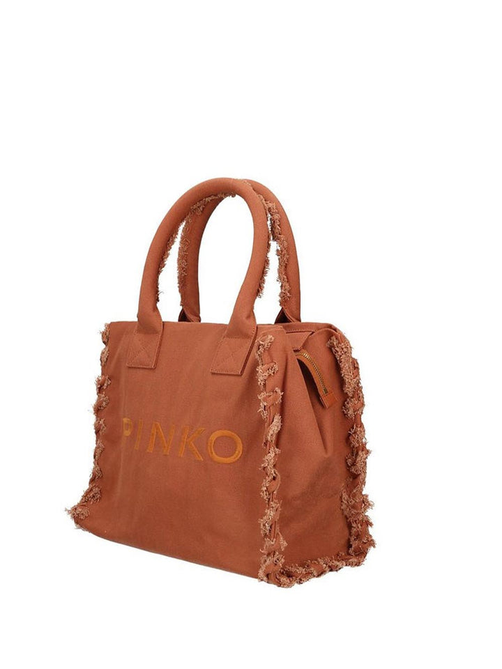 BEACH SHOPPER CANVAS Pinko Borsa Shopper Donna 106673 A3a4 Marrone
