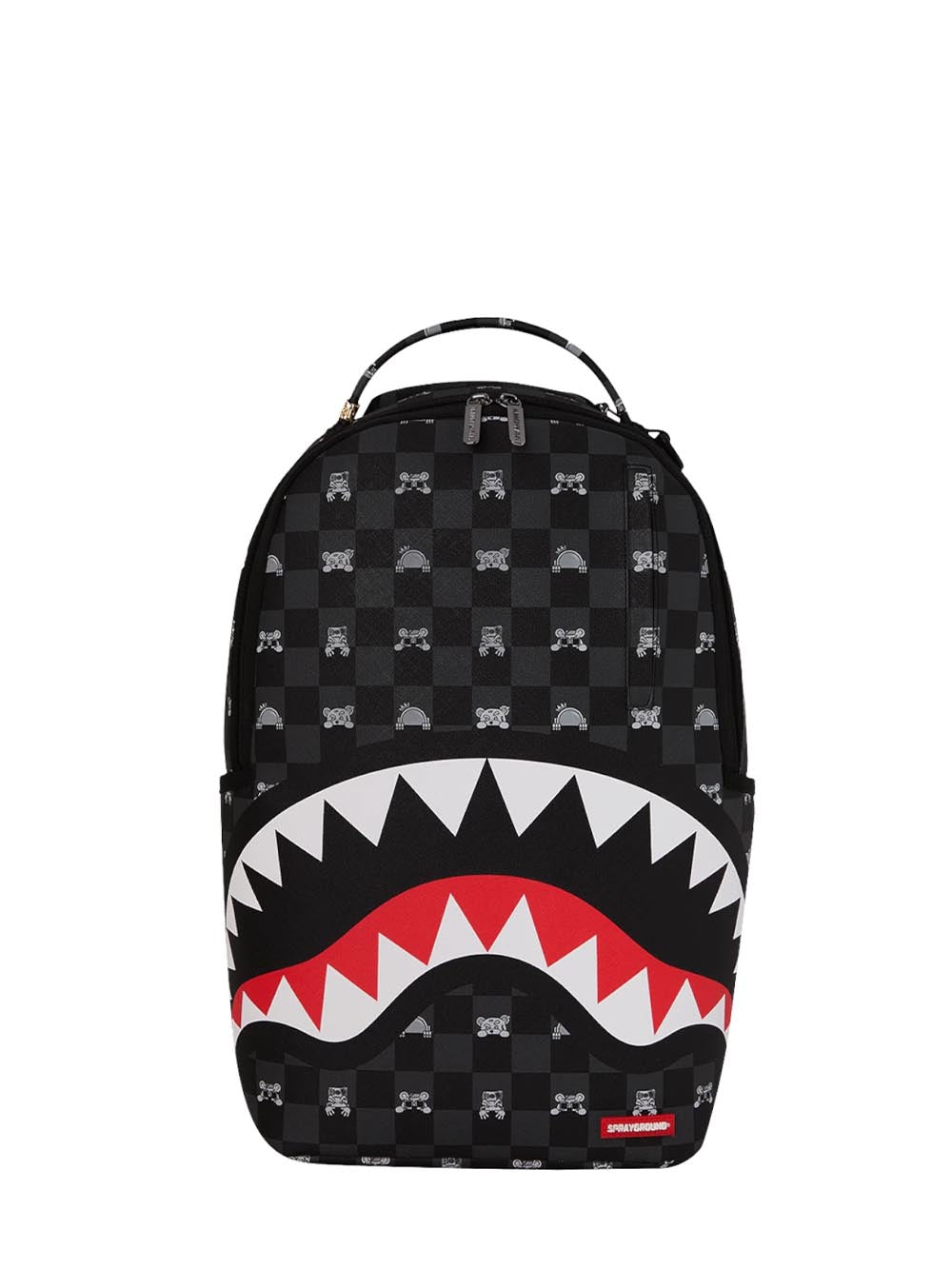 gray peeking character check backpack Sprayground Zaino Unisex 910b8872nsz Nero