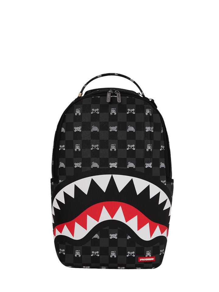 gray peeking character check backpack Sprayground Zaino Unisex 910b8872nsz Nero