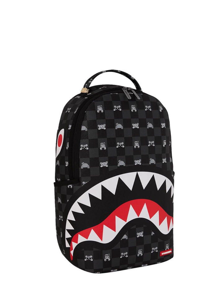 gray peeking character check backpack Sprayground Zaino Unisex 910b8872nsz Nero