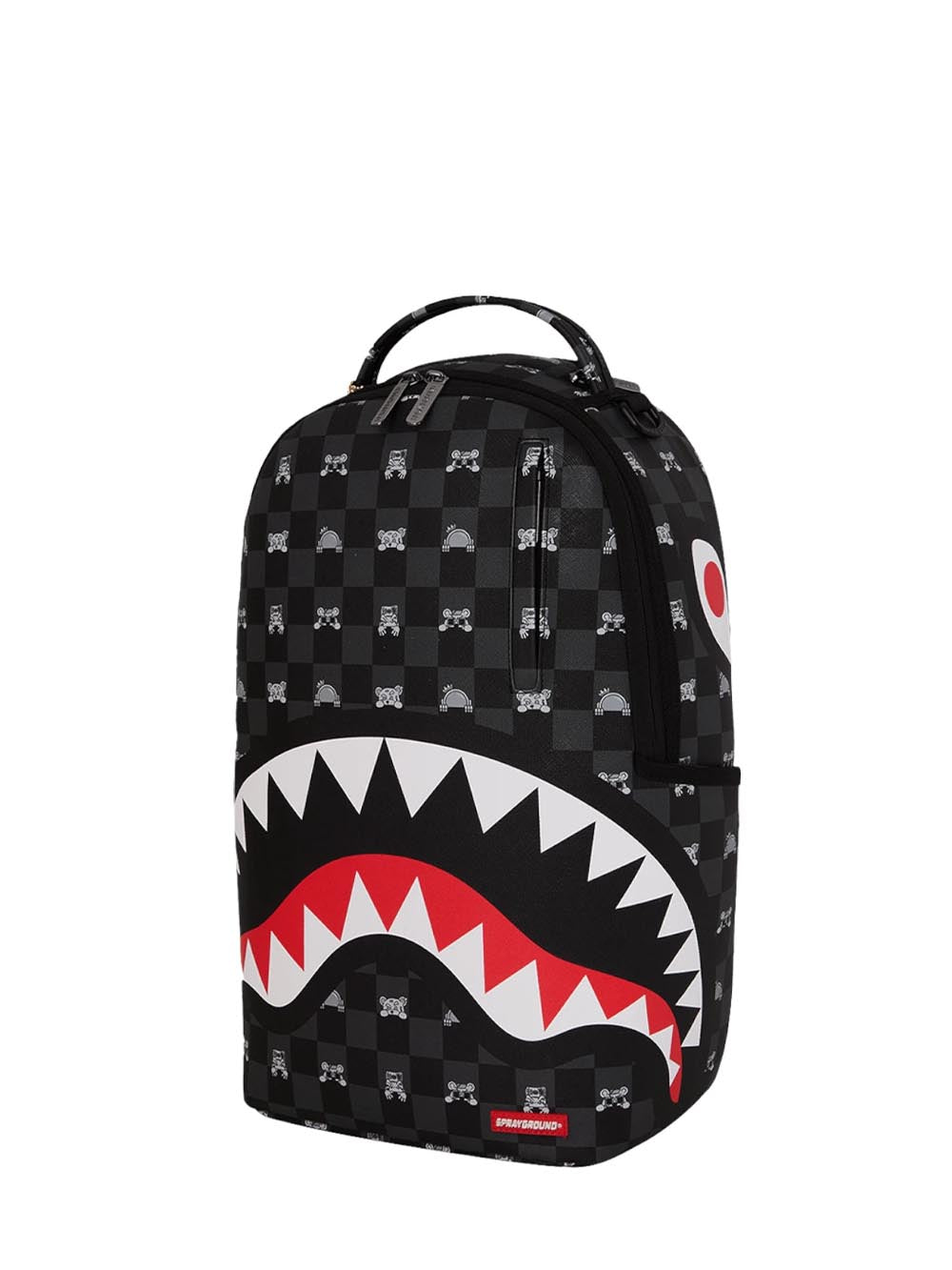 gray peeking character check backpack Sprayground Zaino Unisex 910b8872nsz Nero