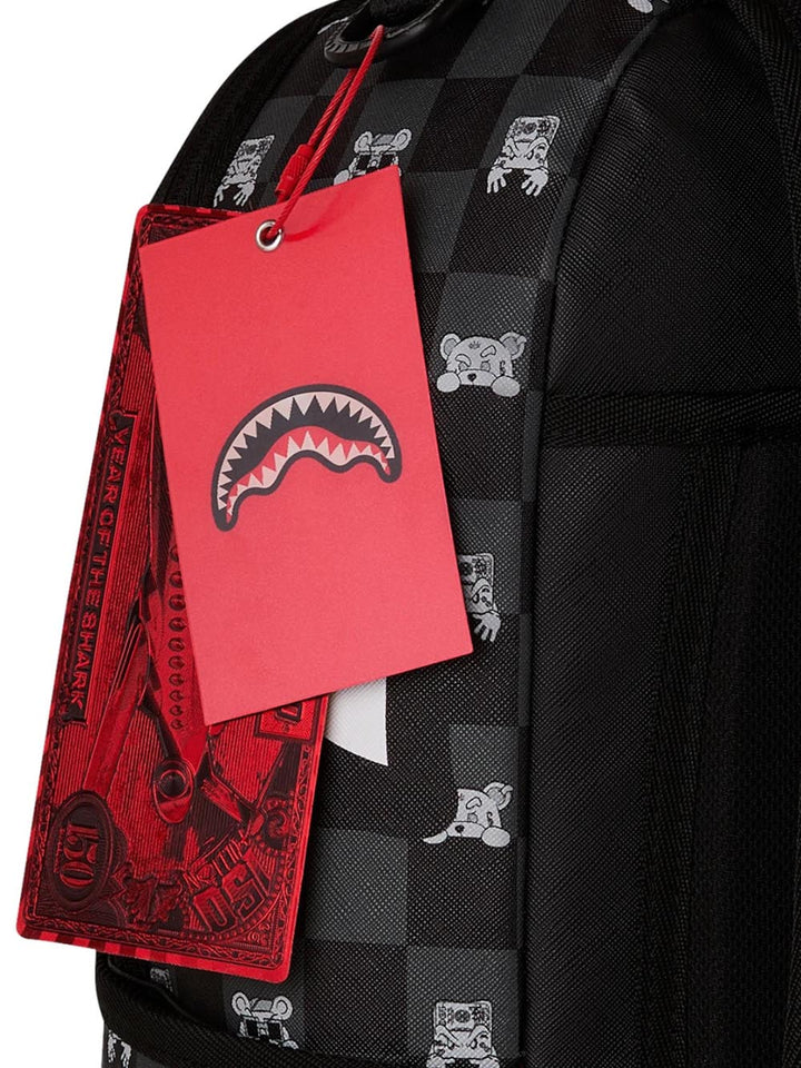 gray peeking character check backpack Sprayground Zaino Unisex 910b8872nsz Nero