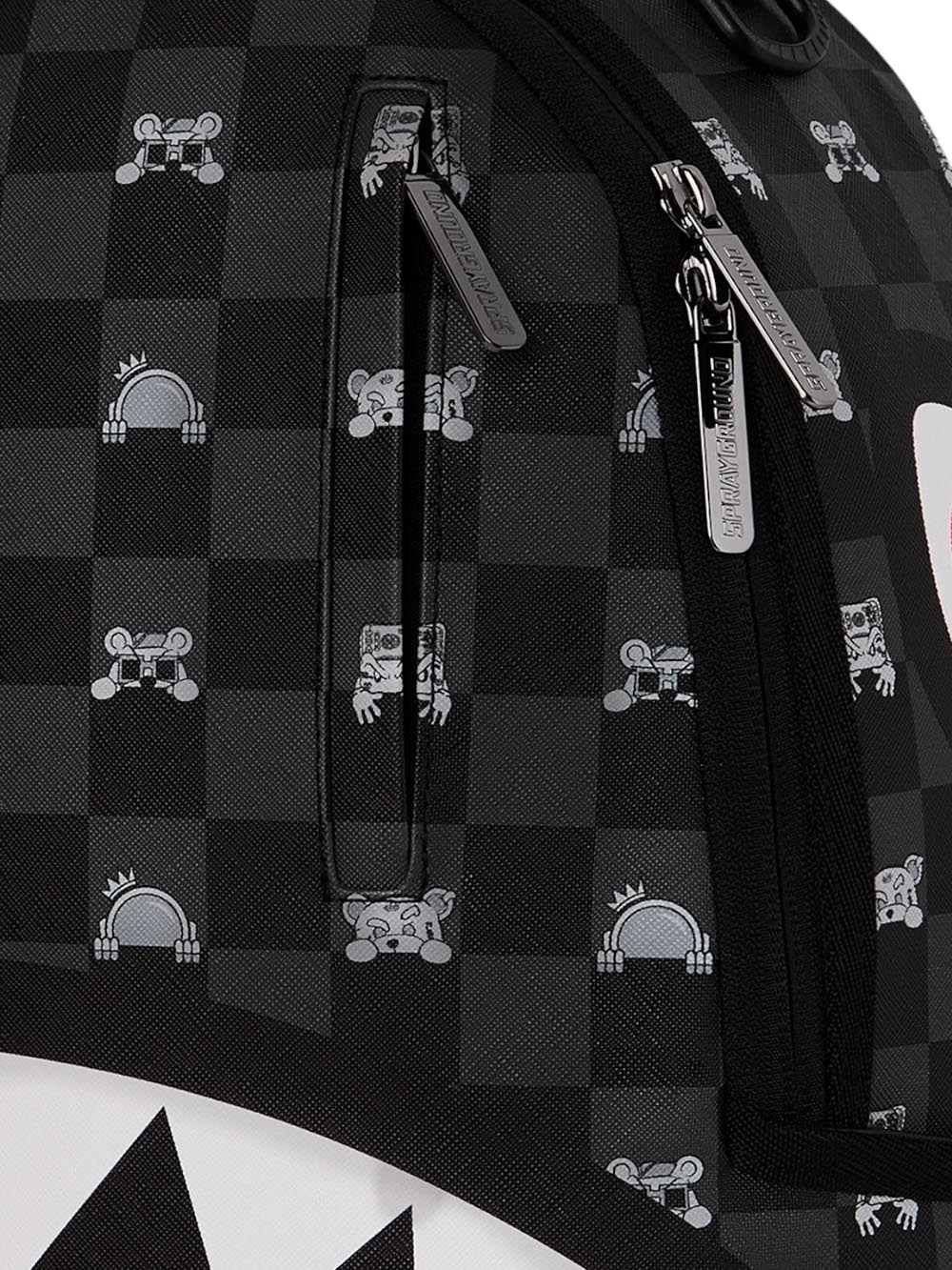 gray peeking character check backpack Sprayground Zaino Unisex 910b8872nsz Nero