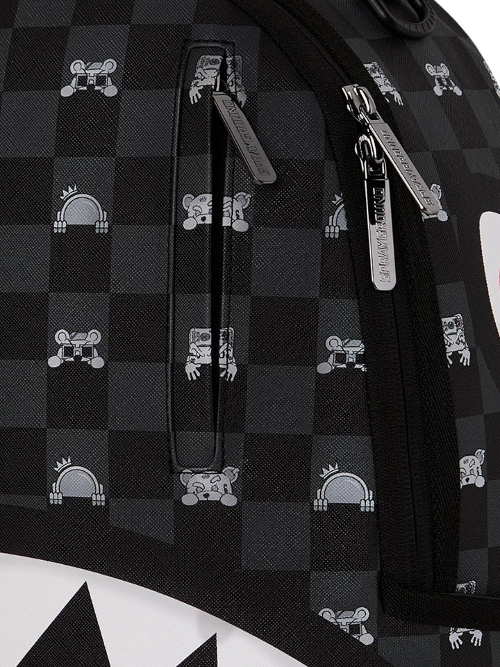gray peeking character check backpack Sprayground Zaino Unisex 910b8872nsz Nero