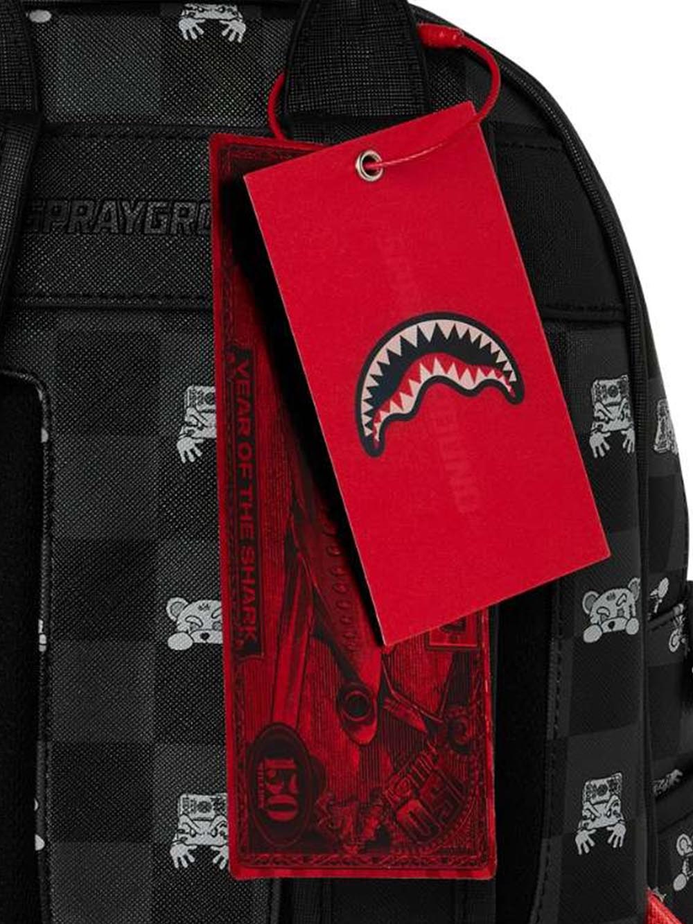 gray peeking character check savage backpack Sprayground Zaino Unisex 910b8908nsz Nero