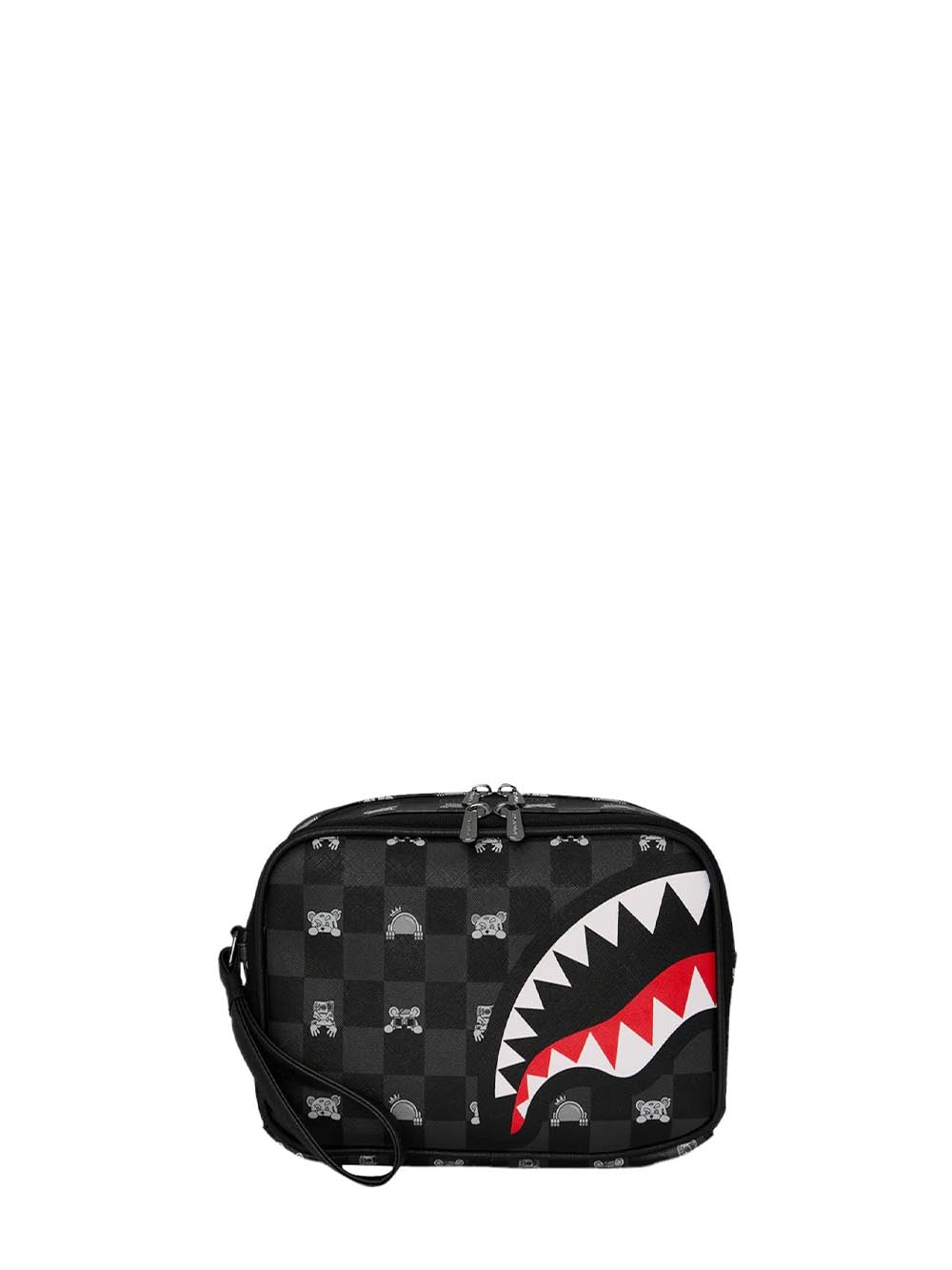 gray peeking character check toiletry brick Sprayground Borsello Unisex 910b8914nsz Nero