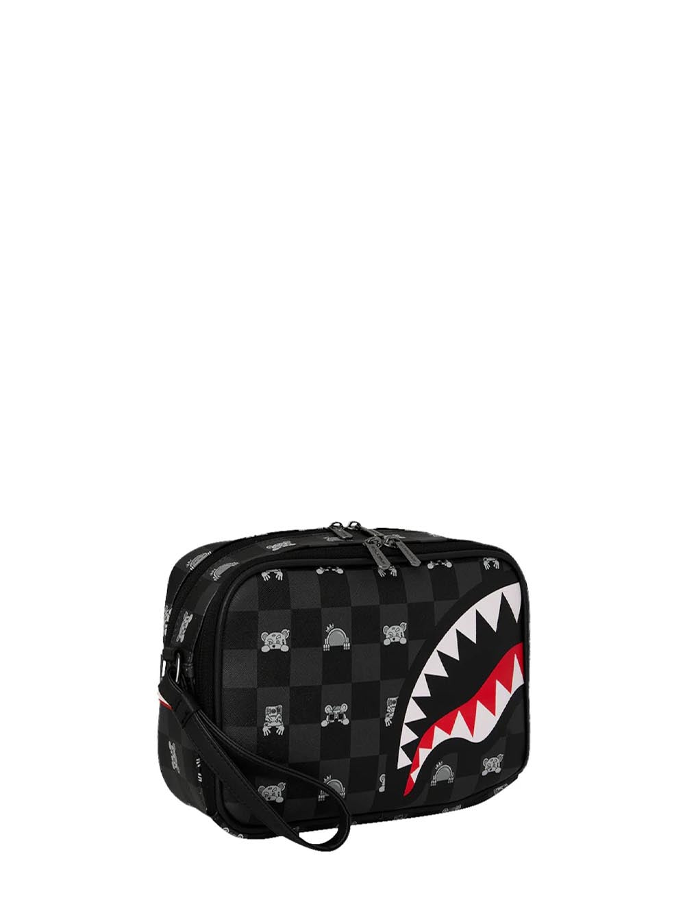 gray peeking character check toiletry brick Sprayground Borsello Unisex 910b8914nsz Nero