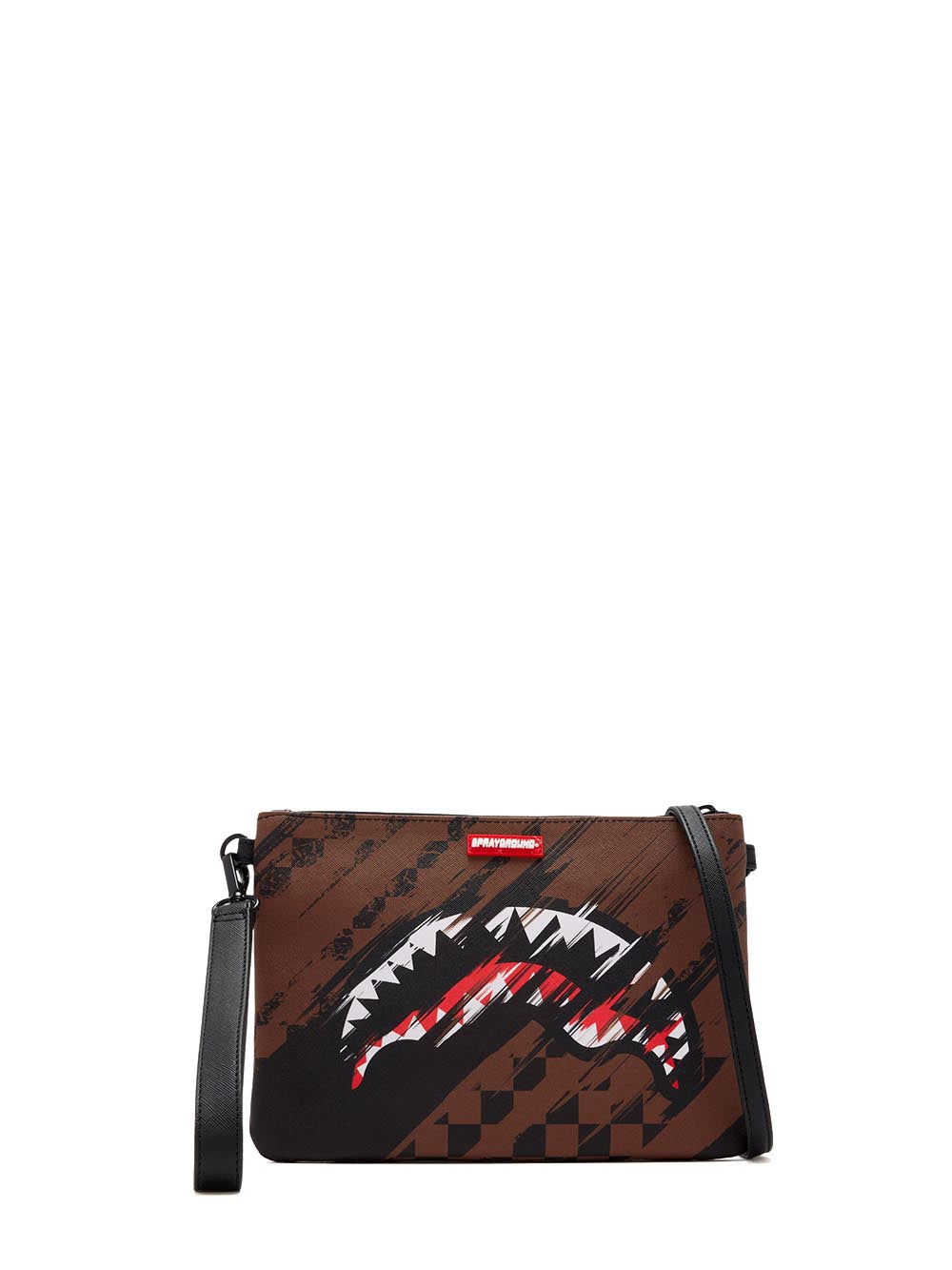smeared grunge crossover clutch Sprayground Pochette Uomo 910b8969nsz Marrone