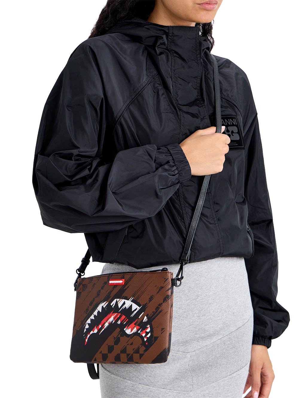 smeared grunge crossover clutch Sprayground Pochette Uomo 910b8969nsz Marrone