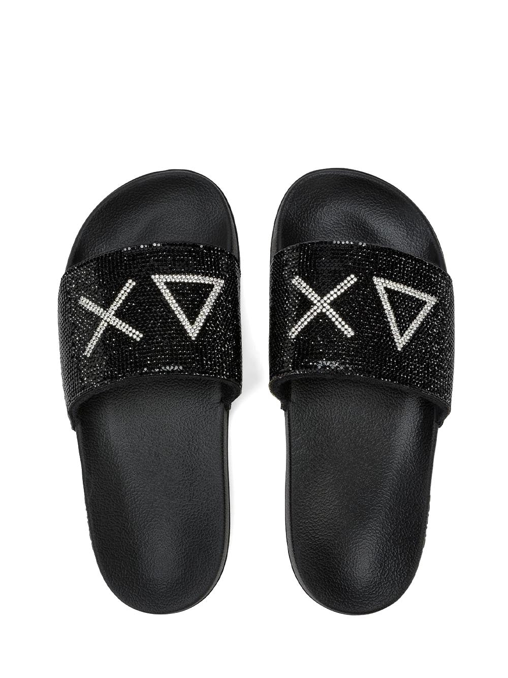 SLIPPERS STRASS LOGO SUN68 Ciabatta Donna X36211 Nero