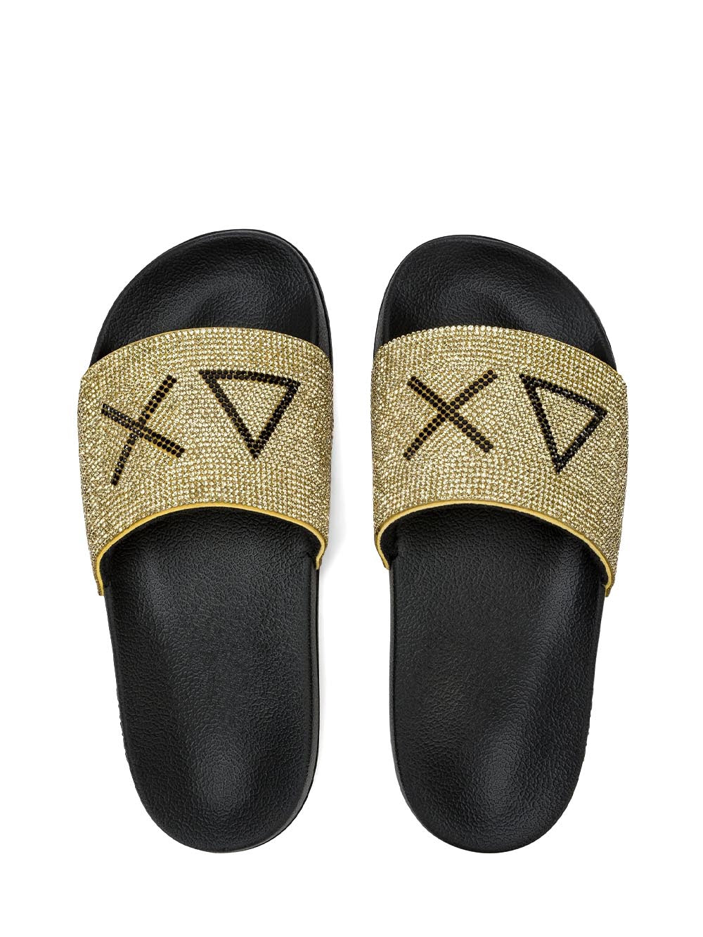SLIPPERS STRASS LOGO SUN68 Ciabatta Donna X36211 Nero/oro