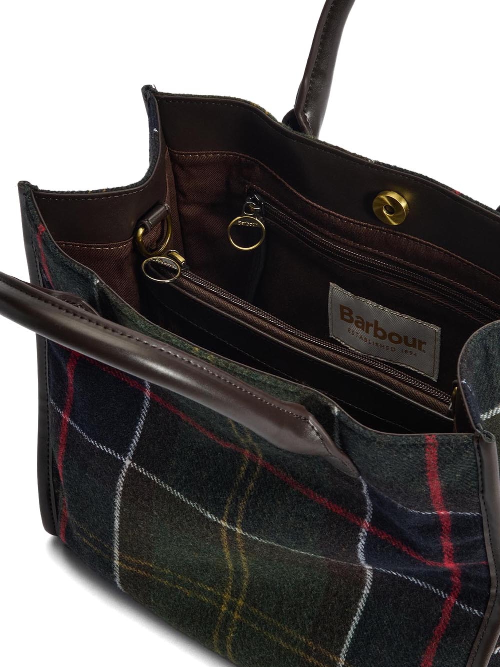 BARRHILL TARTAN TOTE BAG Barbour Borsa a Mano Donna Lba0423 Verde