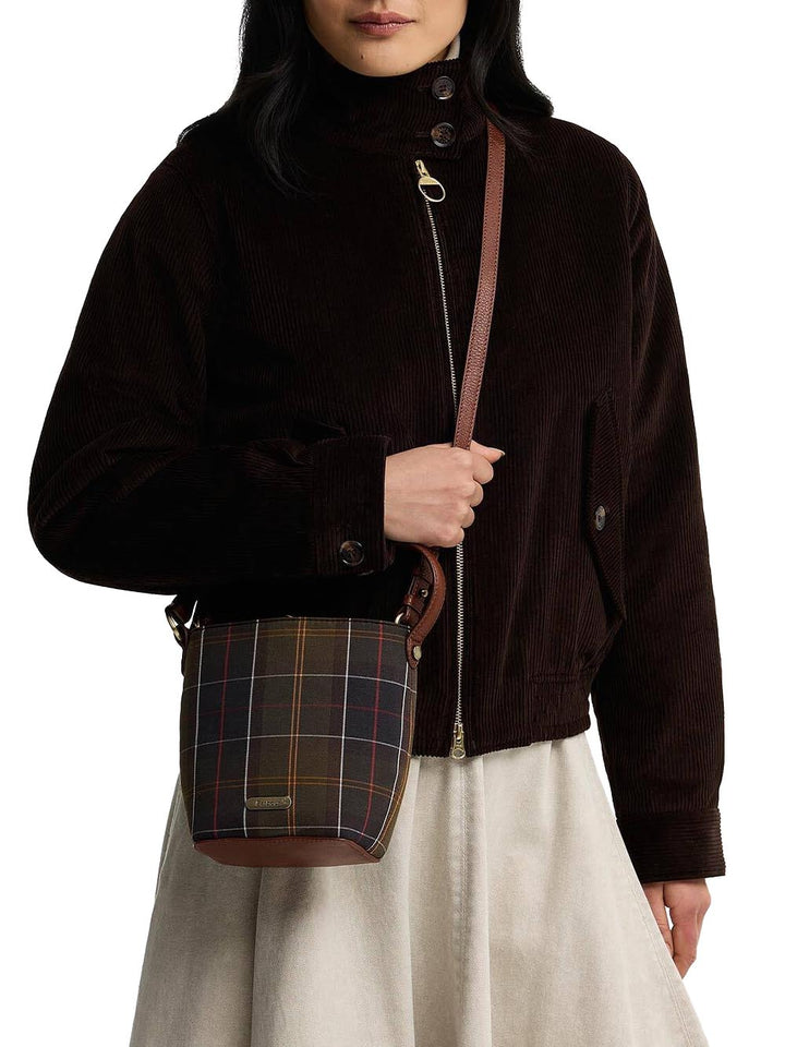 CEDAR MINI TARTAN BUCKET BAG Barbour Secchiello Donna Lba0560 Verde