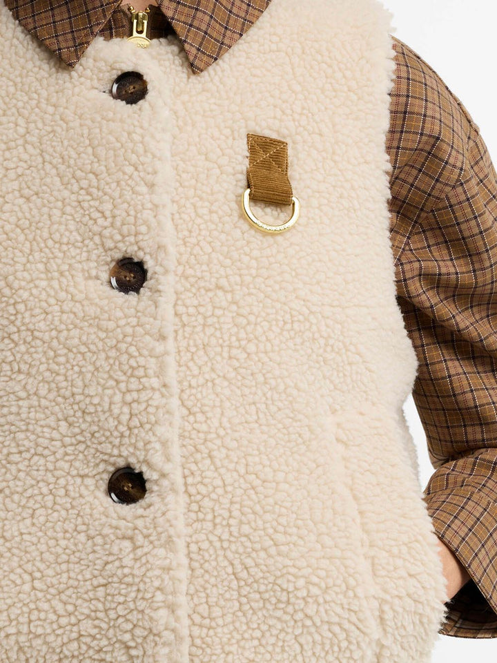 BOWES FLEECE GILET Barbour Smanicato Donna Lgi0228 Panna