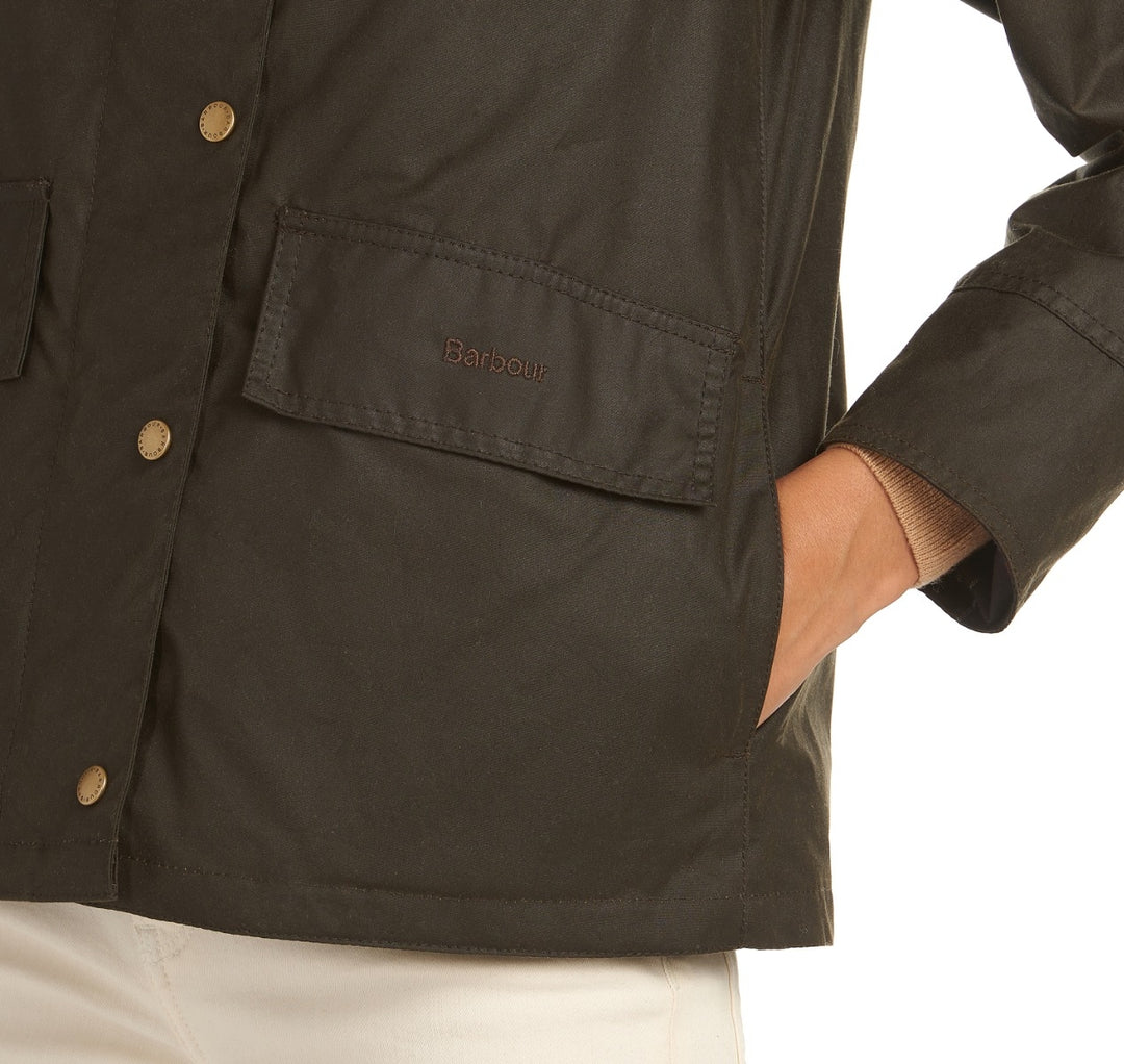 AVON WAX Barbour Giubbino Donna Lwx1081 Verde oliva