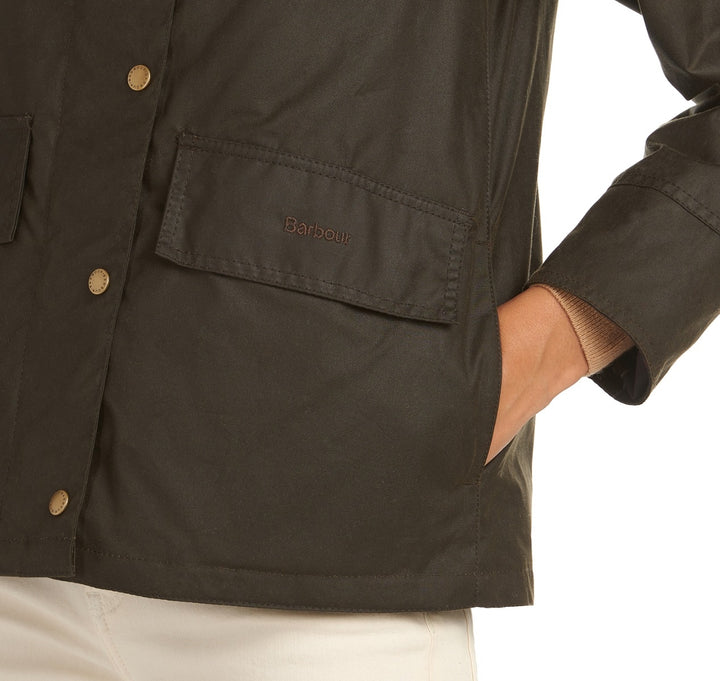 AVON WAX Barbour Giubbino Donna Lwx1081 Verde oliva