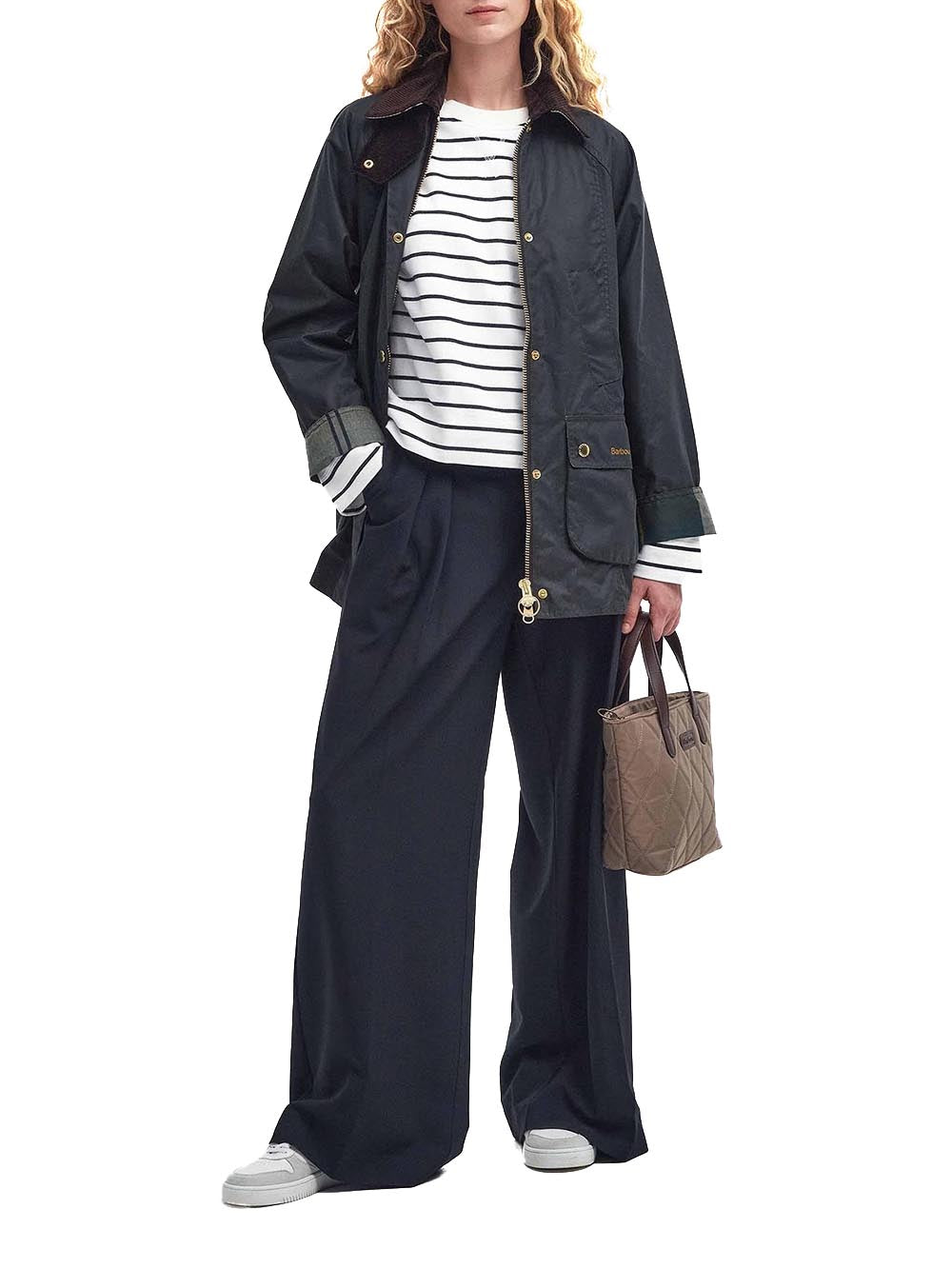 MODERN BEADNELL WAX Barbour Giubbino Donna Lwx1402 Verde