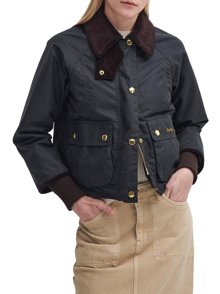 CROPPED BEADNELL WAX Barbour Giubbino Donna Lwx1403 Verde scuro