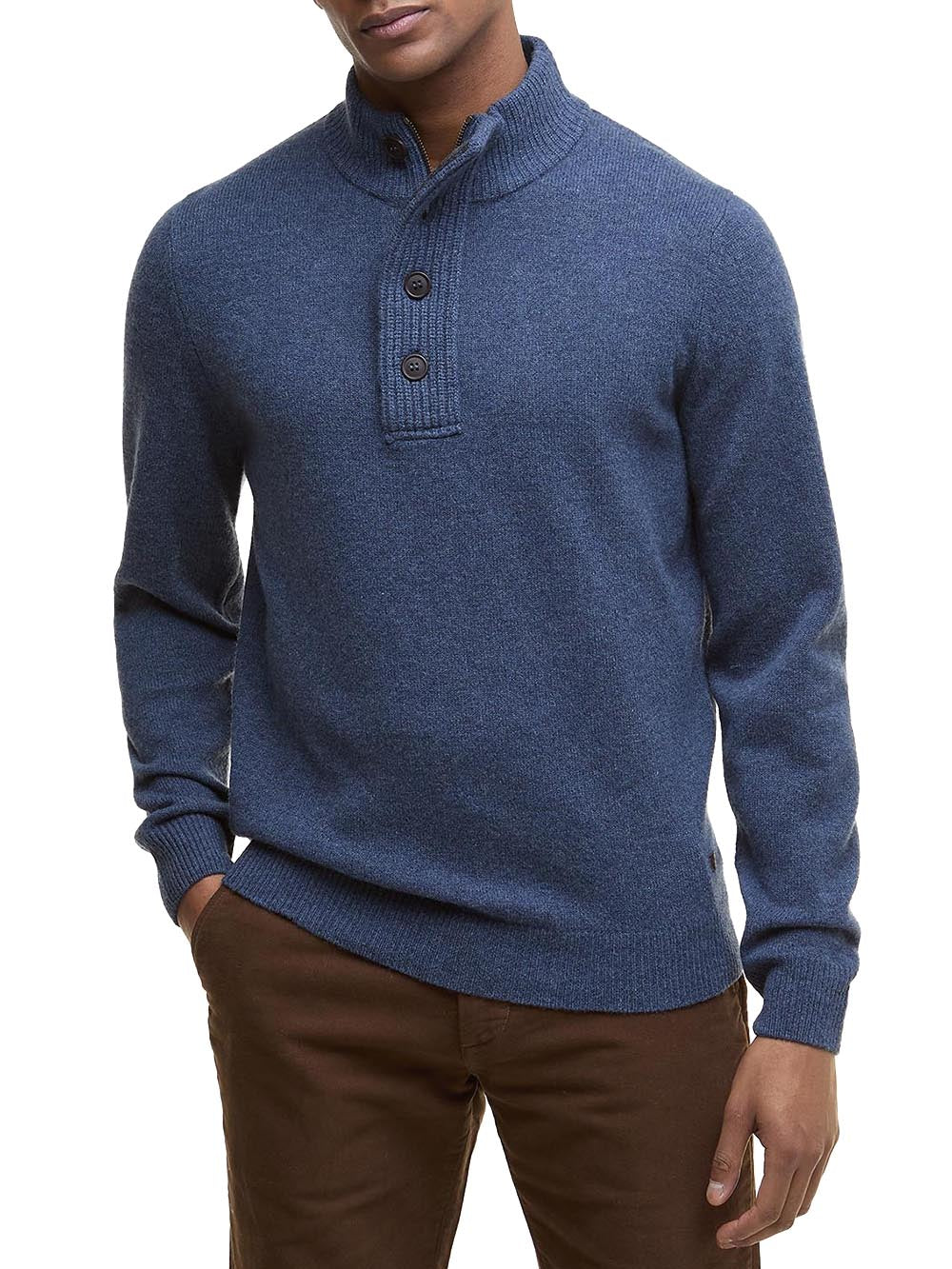 ESSENTIAL PATCH HALF ZIP Barbour Maglia Uomo Mkn0585 Avion
