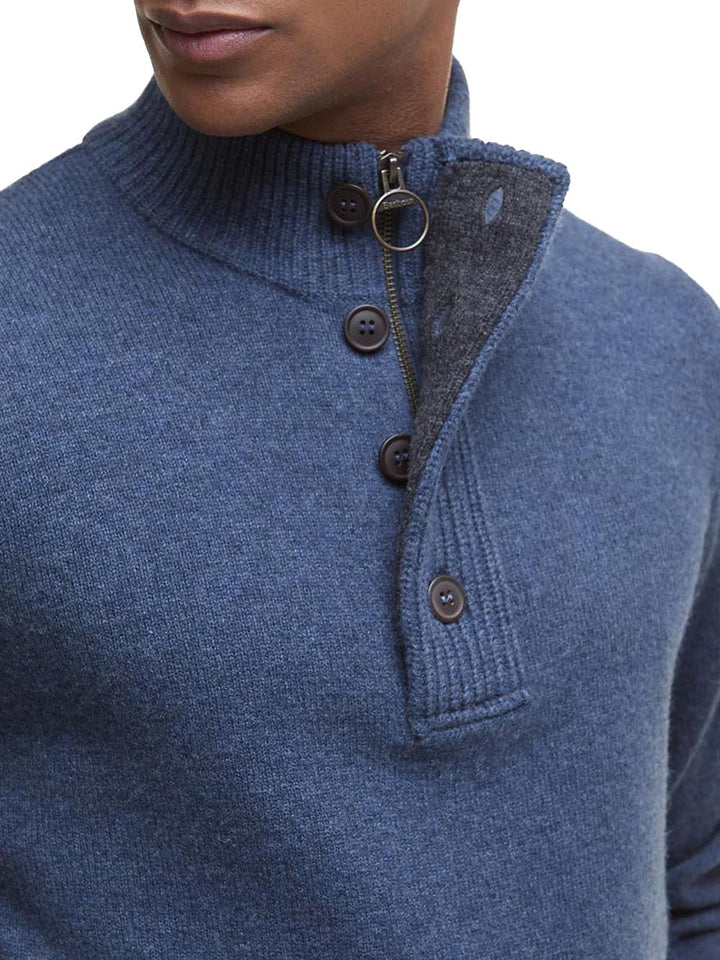 ESSENTIAL PATCH HALF ZIP Barbour Maglia Uomo Mkn0585 Avion