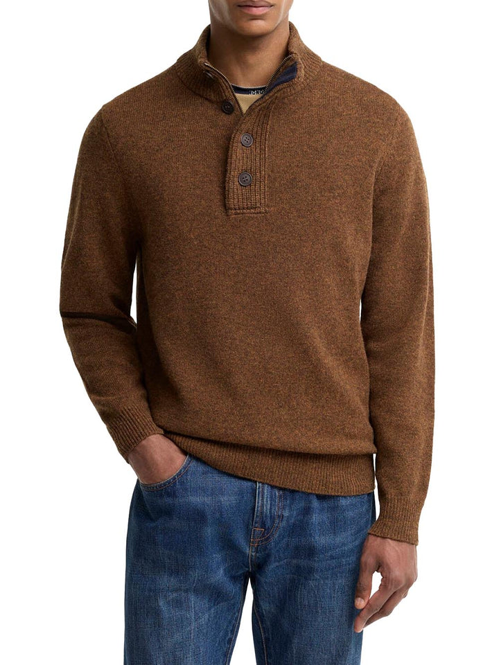 ESSENTIAL PATCH HALF ZIP Barbour Maglia Uomo Mkn0585 Marrone