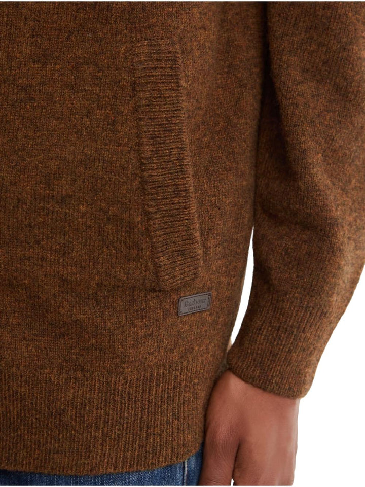 ESSENTIAL PATCH ZIP THROUGH Barbour Maglia Uomo Mkn0731 Marrone