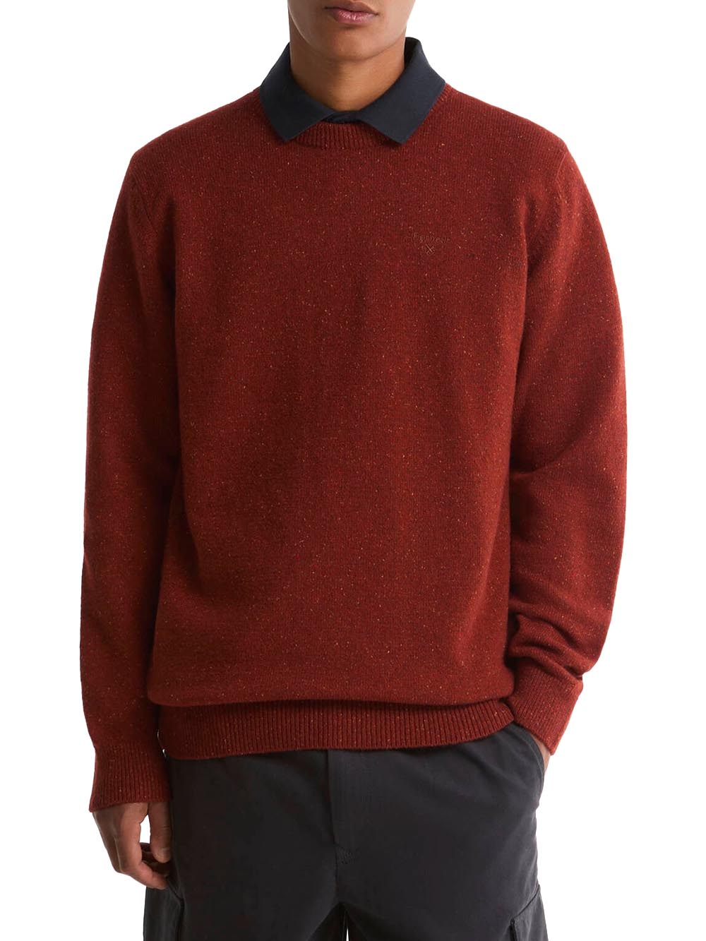 ESSENTIAL TISBURY CREW Barbour Maglia Uomo Mkn0844 Rosso mattone