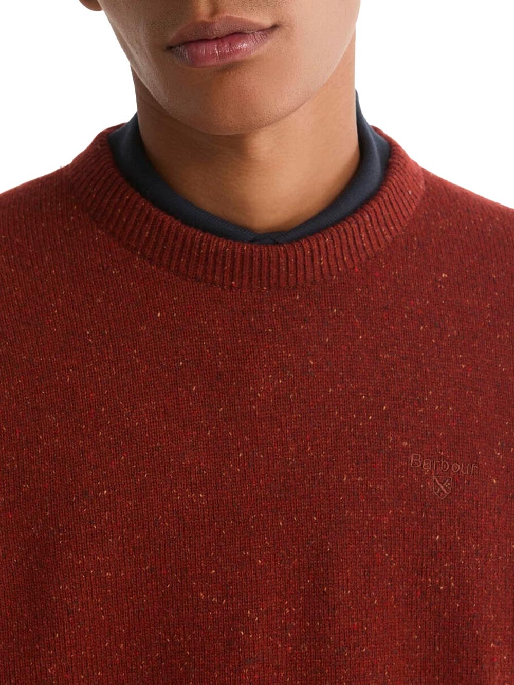 ESSENTIAL TISBURY CREW Barbour Maglia Uomo Mkn0844 Rosso mattone