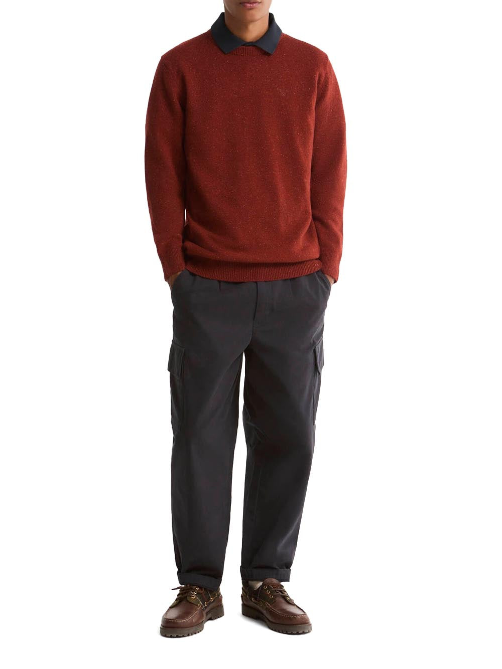 ESSENTIAL TISBURY CREW Barbour Maglia Uomo Mkn0844 Rosso mattone