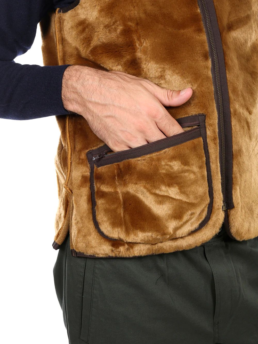 WARM PILE WAISTCOAT ZIP Barbour Smanicato Uomo Mli0004 Marrone