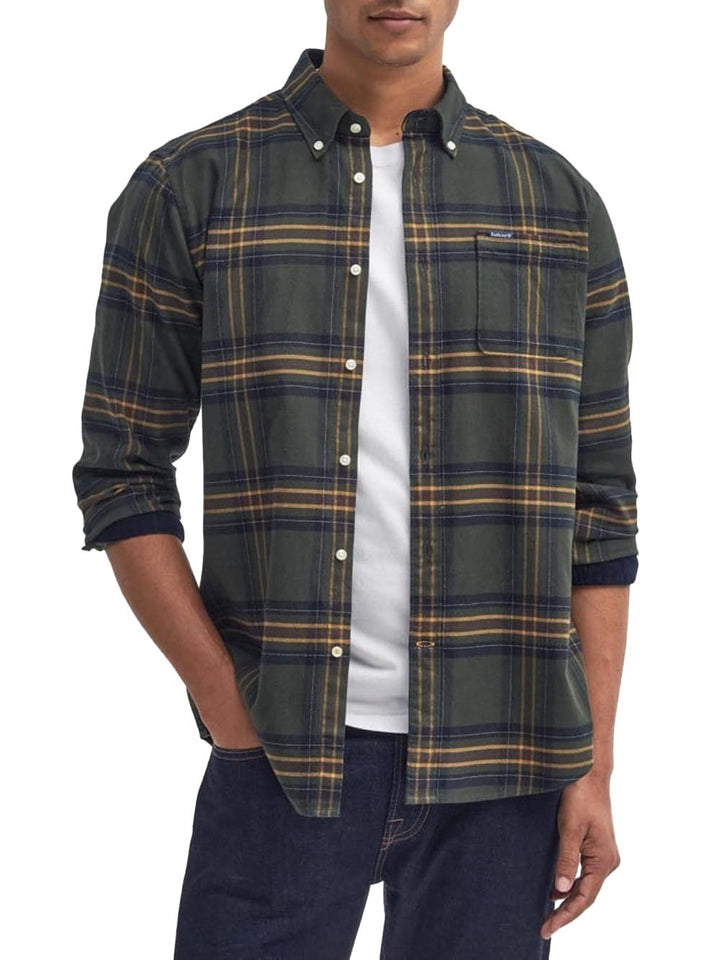 PORTDOWN TAILORED SHIRT Barbour Camicia Uomo Msh5035 Verde oliva