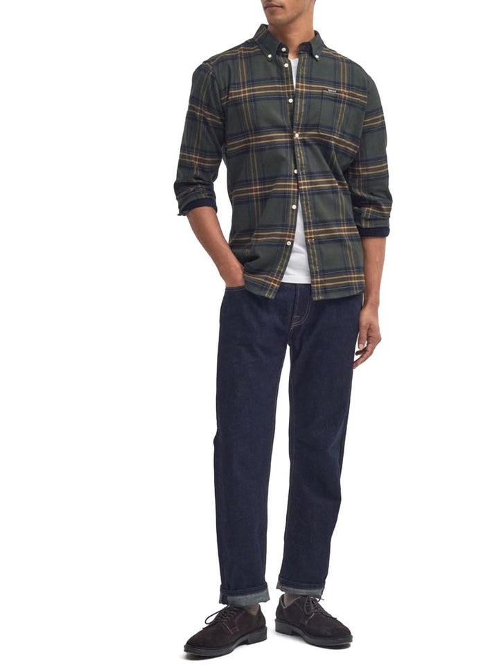PORTDOWN TAILORED SHIRT Barbour Camicia Uomo Msh5035 Verde oliva