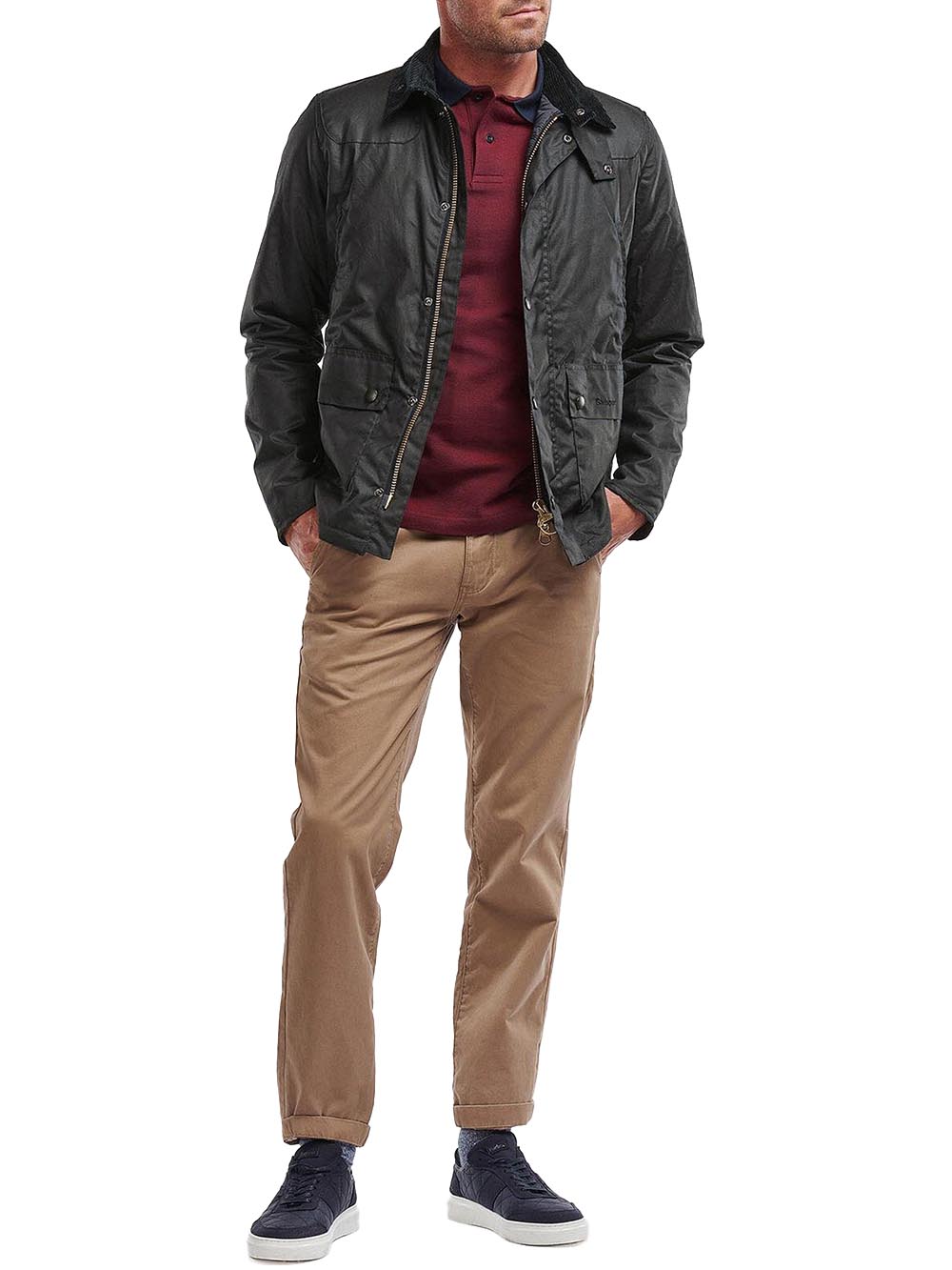 REELIN WAX JACKET Barbour Giubbino Uomo Mwx1106 Verde scuro