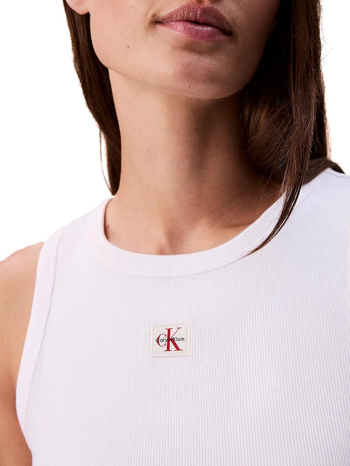 Calvin Klein Jeans Canotta Donna Lv047c201g Bianco