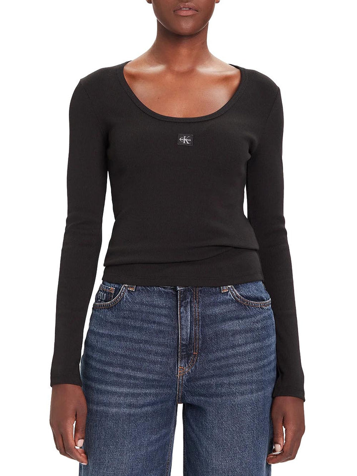 Calvin Klein Jeans T-shirt Donna Lv047d218g Nero