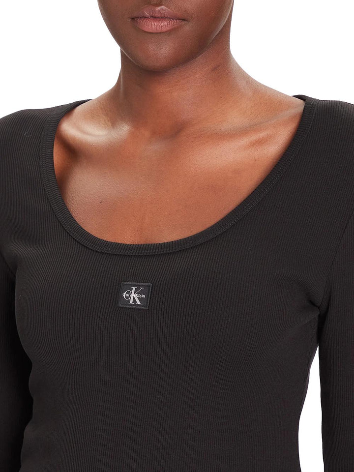 Calvin Klein Jeans T-shirt Donna Lv047d218g Nero