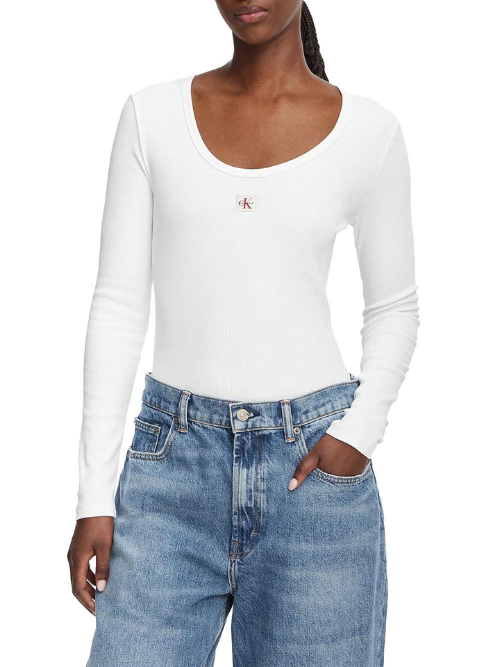 Calvin Klein Jeans T-shirt Donna Lv047d218g Bianco