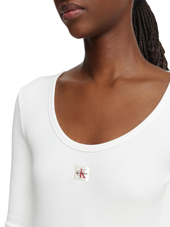 Calvin Klein Jeans T-shirt Donna Lv047d218g Bianco