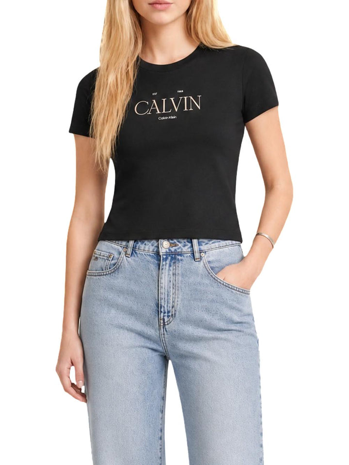 Calvin Klein Jeans T-shirt Donna Lv047g806g Nero