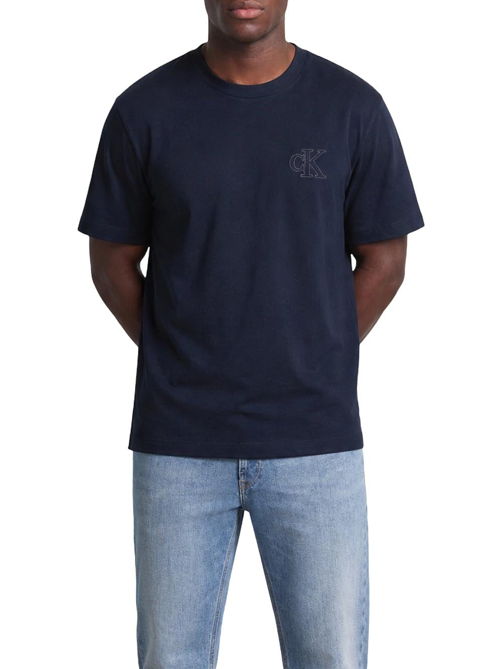 Calvin Klein Jeans T-shirt Uomo Lv04rg220g Blu